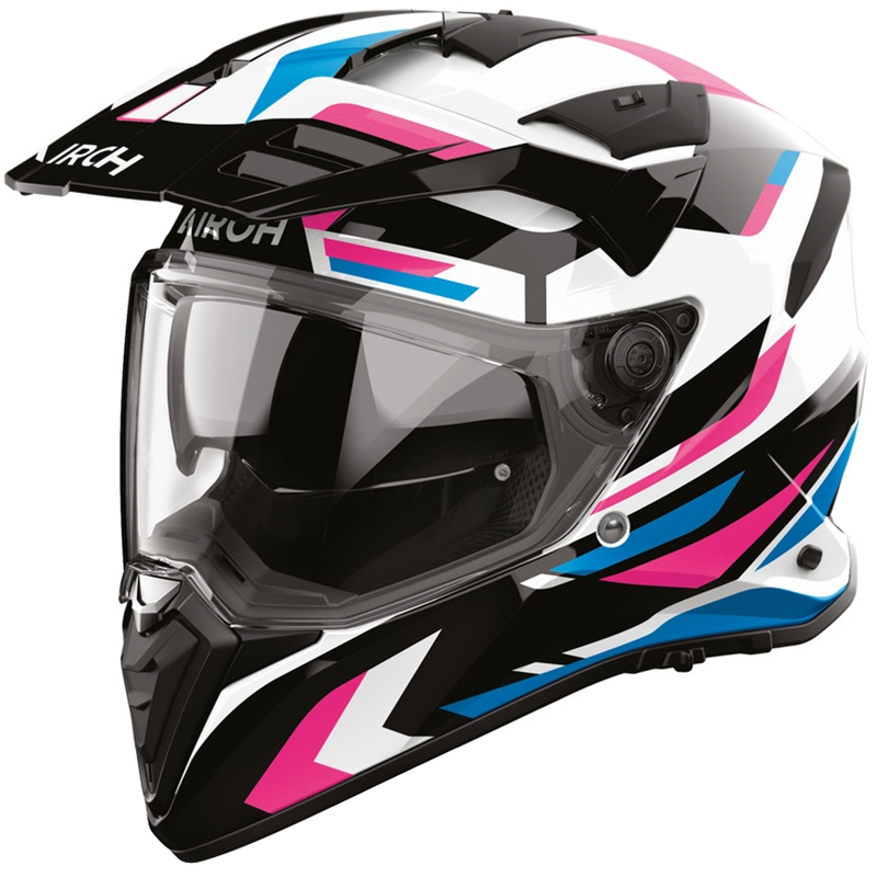 Enduro-moottoripyöräkypärä Airoh BADX-X Glitch pinkki