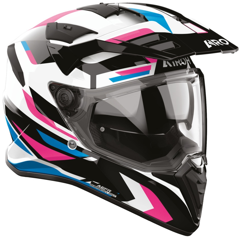 Enduro-moottoripyöräkypärä Airoh BADX-X Glitch pinkki