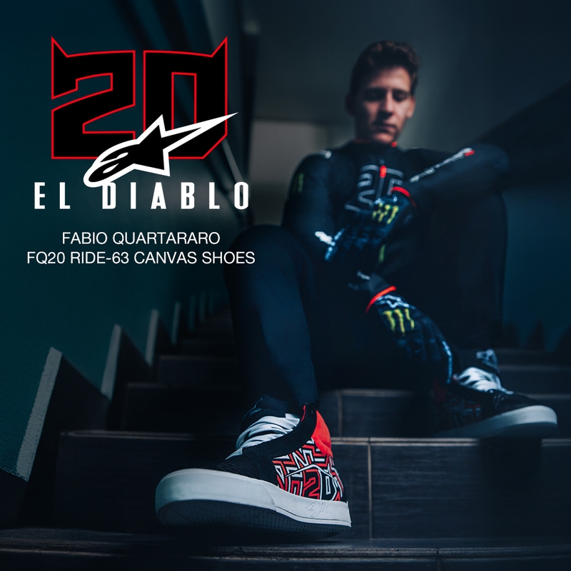 Alpinestars Ride-63 Canvas FQ20 MP-saappaat Musta-Valkoinen-Punainen