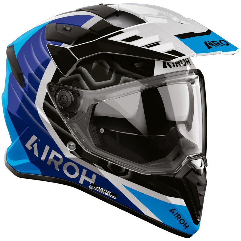 Enduro-moottoripyöräkypärä Airoh BADX-X Cube sininen
