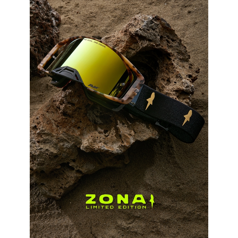 Alpinestars Supertech Limited Edition Zona motocrossilasit, mustanruskeat, peilipintaiset kultaiset pleksilasilla