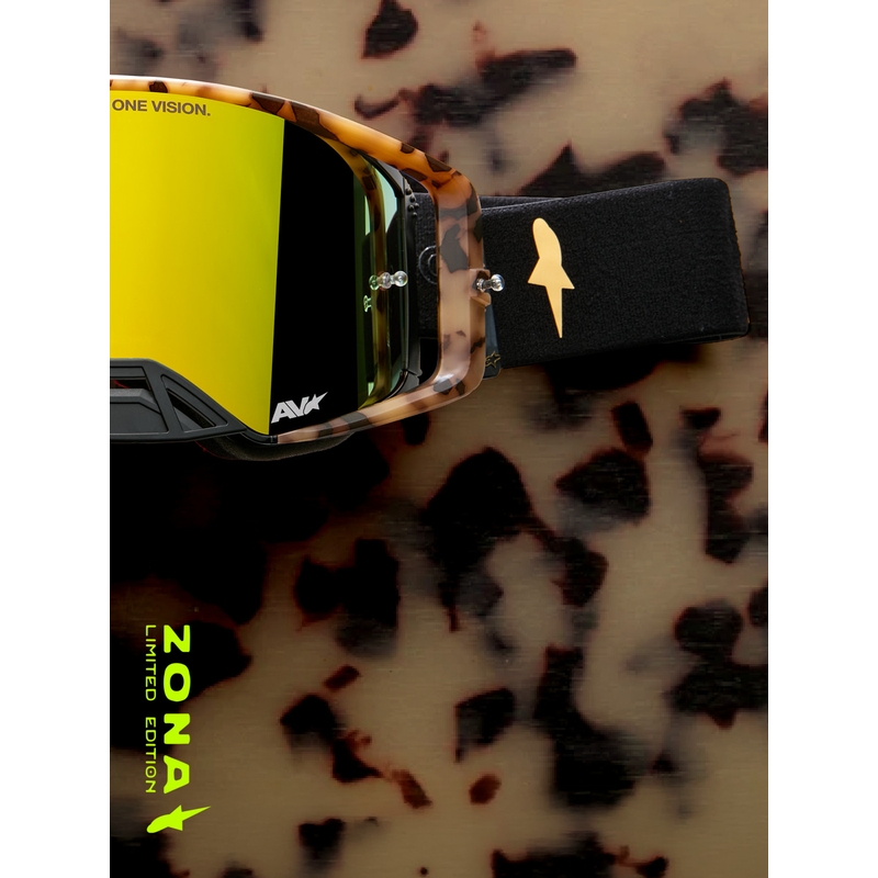 Alpinestars Supertech Limited Edition Zona motocrossilasit, mustanruskeat, peilipintaiset kultaiset pleksilasilla