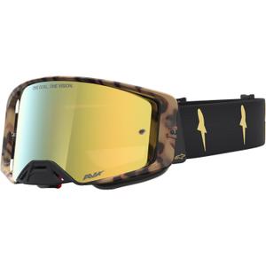 Alpinestars Supertech Limited Edition Zona motocrossilasit, mustanruskeat, peilipintaiset kultaiset pleksilasilla