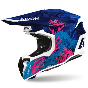 Airoh Twist 3 vedenalainen motocrossikypärä sini-valko-pinkki