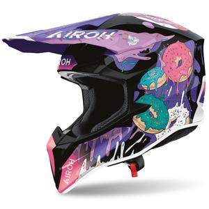 Airoh Wraaap Donuts moottoripyörä crossikypärä pinkki-violetti-musta