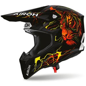 Airoh Wraaap Tyger moottoripyörän motocrosskypärä musta-puna-keltainen