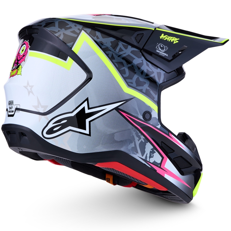 Alpinestars Supertech S-M7 Blaster Moottoripyörä Crossikypärä Harmaa-Neon Keltainen