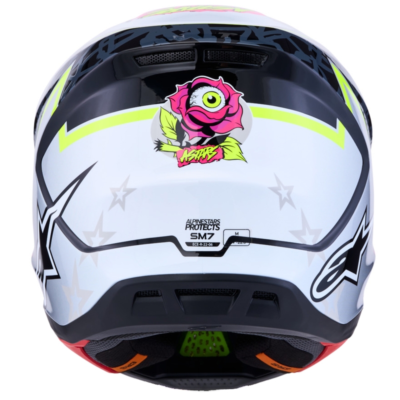 Alpinestars Supertech S-M7 Blaster Moottoripyörä Crossikypärä Harmaa-Neon Keltainen