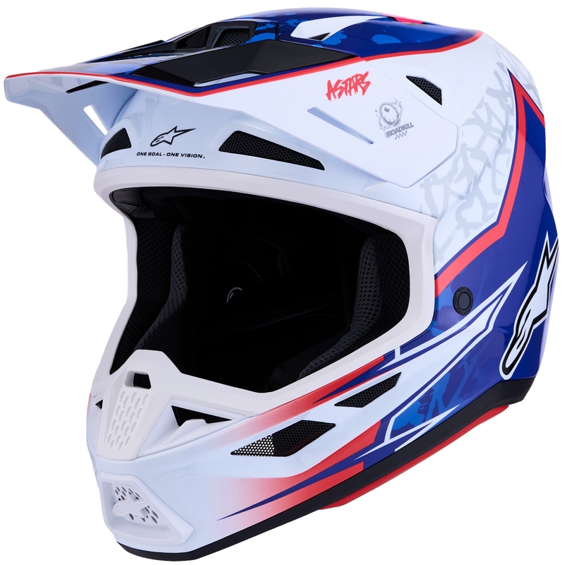 Alpinestars Supertech S-M7 Blaster valko-sininen motocrossikypärä