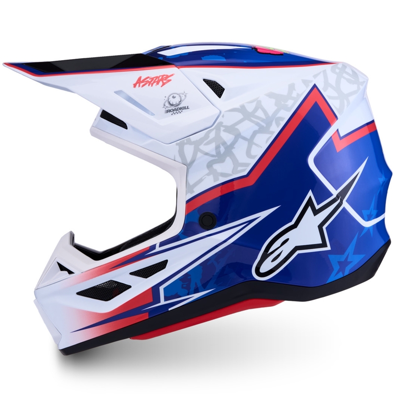 Alpinestars Supertech S-M7 Blaster valko-sininen motocrossikypärä