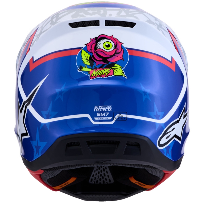 Alpinestars Supertech S-M7 Blaster valko-sininen motocrossikypärä