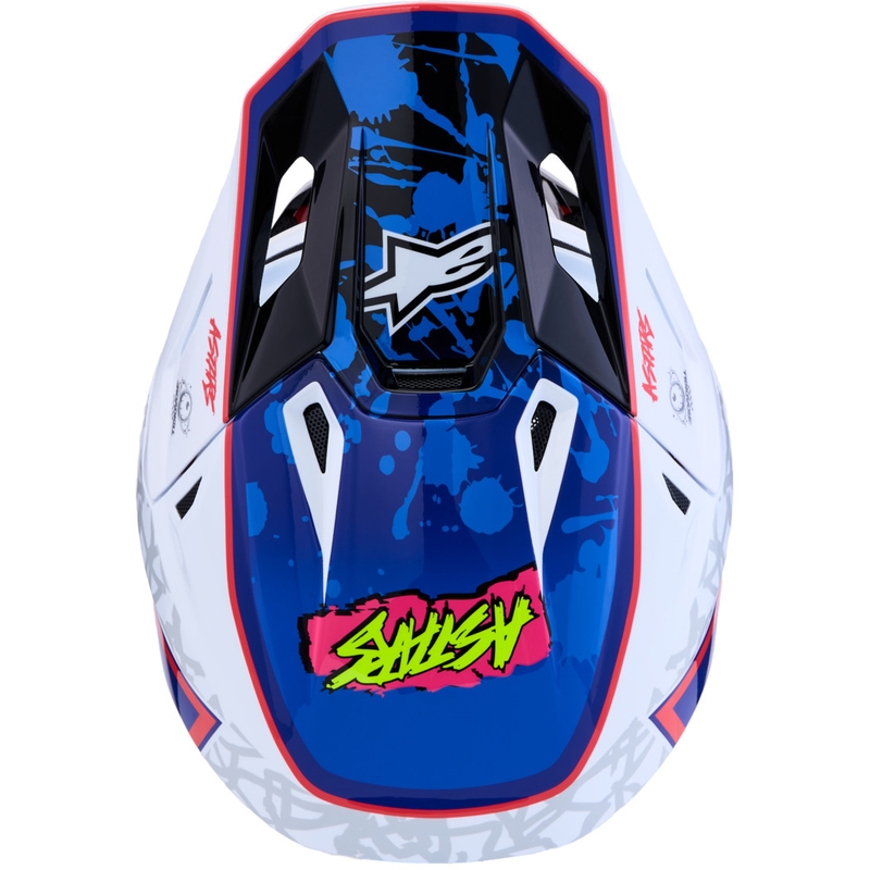 Alpinestars Supertech S-M7 Blaster valko-sininen motocrossikypärä