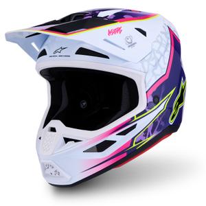 Alpinestars Supertech S-M7 Blaster moottoripyörä motocross kypärä violetti-valkoinen