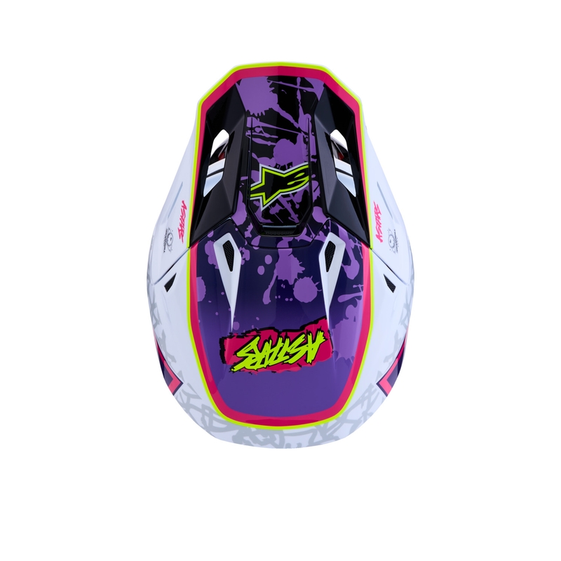 Alpinestars Supertech S-M7 Blaster moottoripyörä motocross kypärä violetti-valkoinen