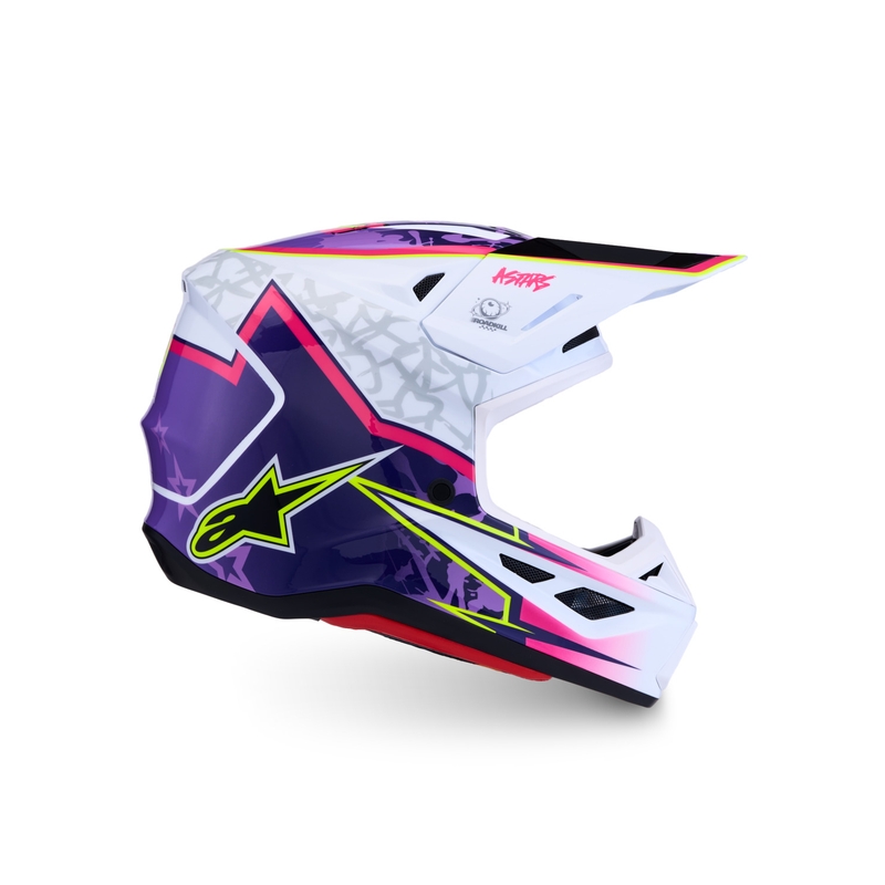 Alpinestars Supertech S-M7 Blaster moottoripyörä motocross kypärä violetti-valkoinen
