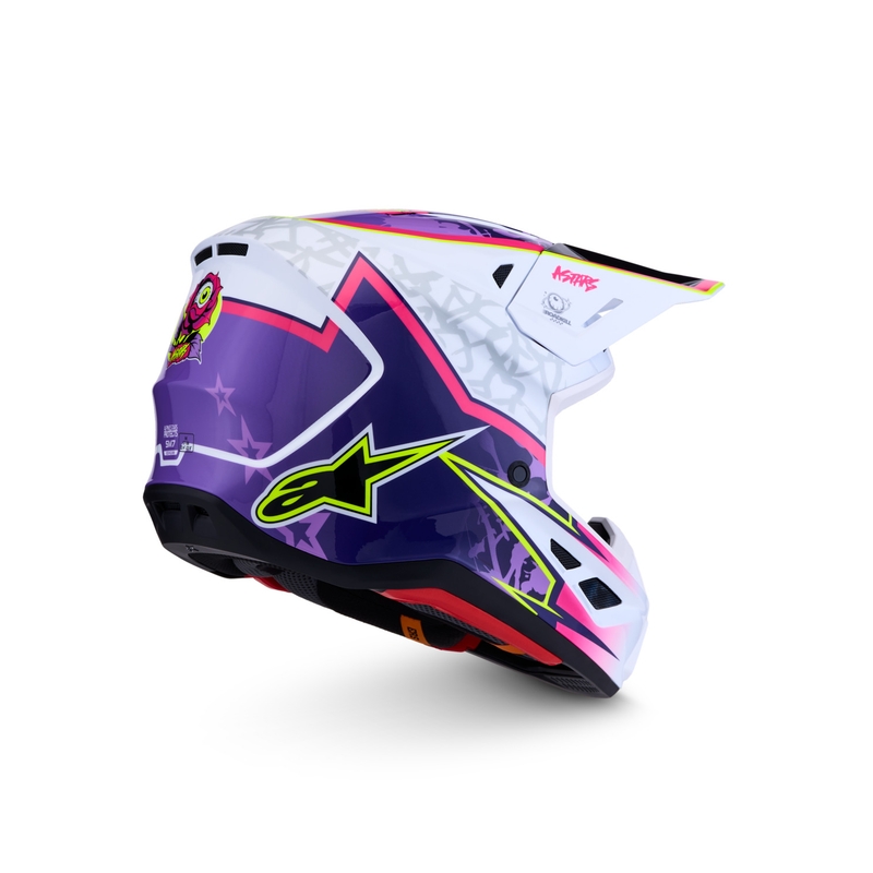 Alpinestars Supertech S-M7 Blaster moottoripyörä motocross kypärä violetti-valkoinen