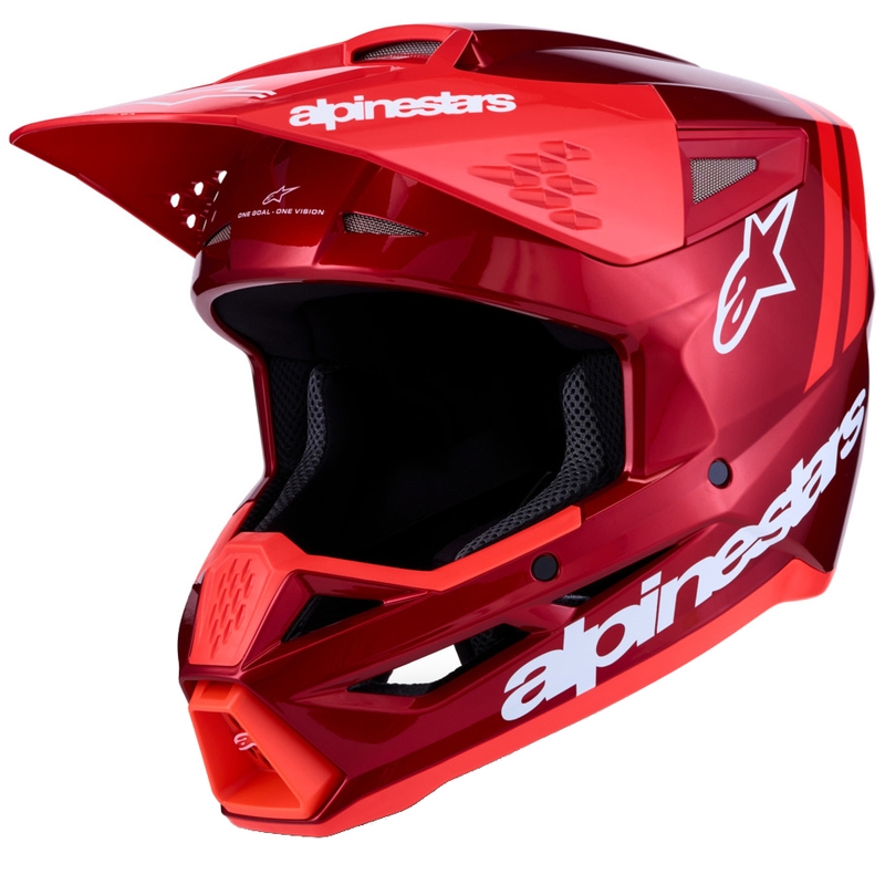 Alpinestars S-M3 Radium fluo puna-valkoinen motocrossikypärä
