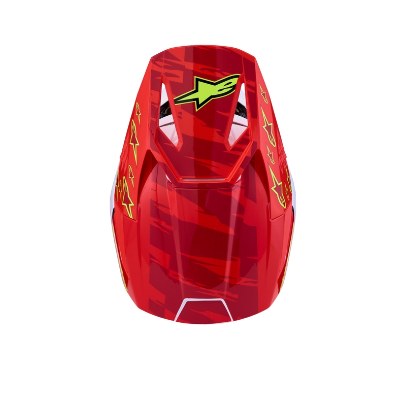 Alpinestars S-M3 Falcon moottoripyörän motocross-kypärä, fluo puna-valkoinen
