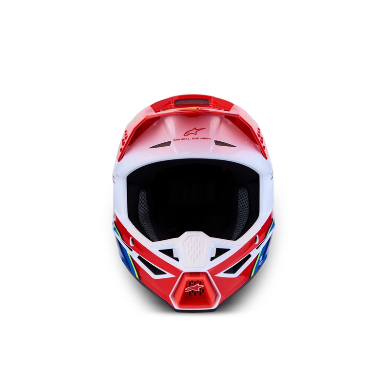 Alpinestars S-M3 Falcon moottoripyörän motocross-kypärä, fluo puna-valkoinen