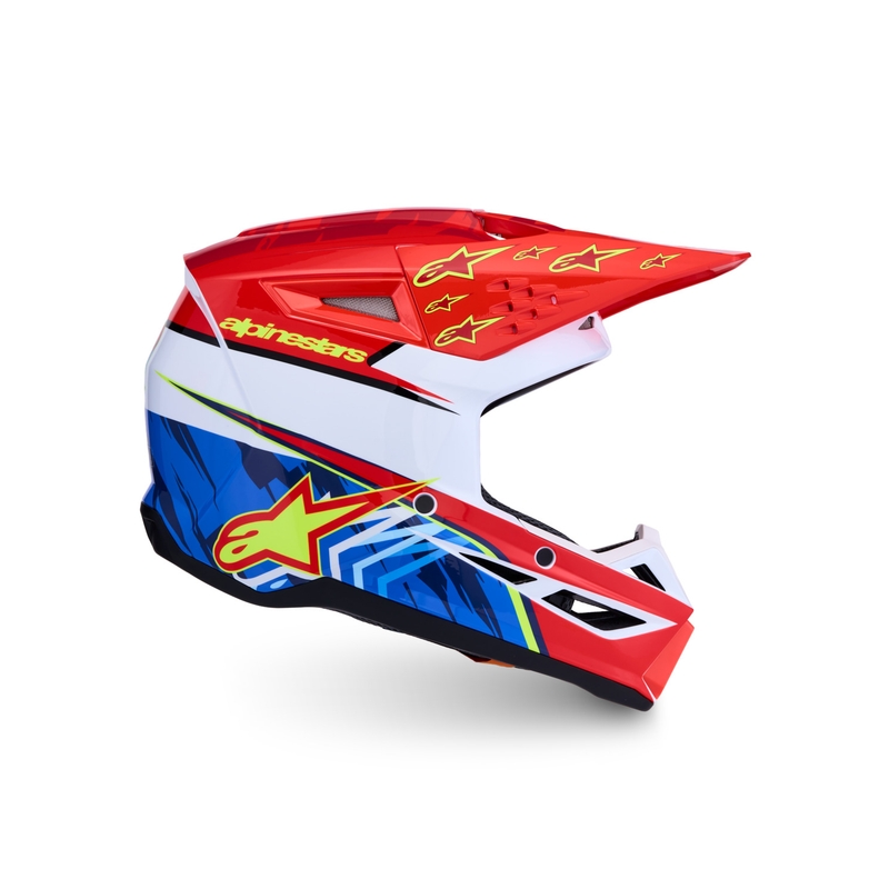 Alpinestars S-M3 Falcon moottoripyörän motocross-kypärä, fluo puna-valkoinen