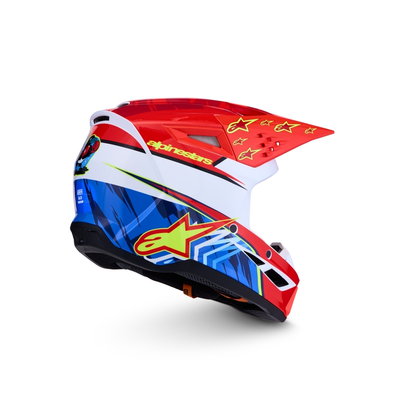 Alpinestars S-M3 Falcon moottoripyörän motocross-kypärä, fluo puna-valkoinen