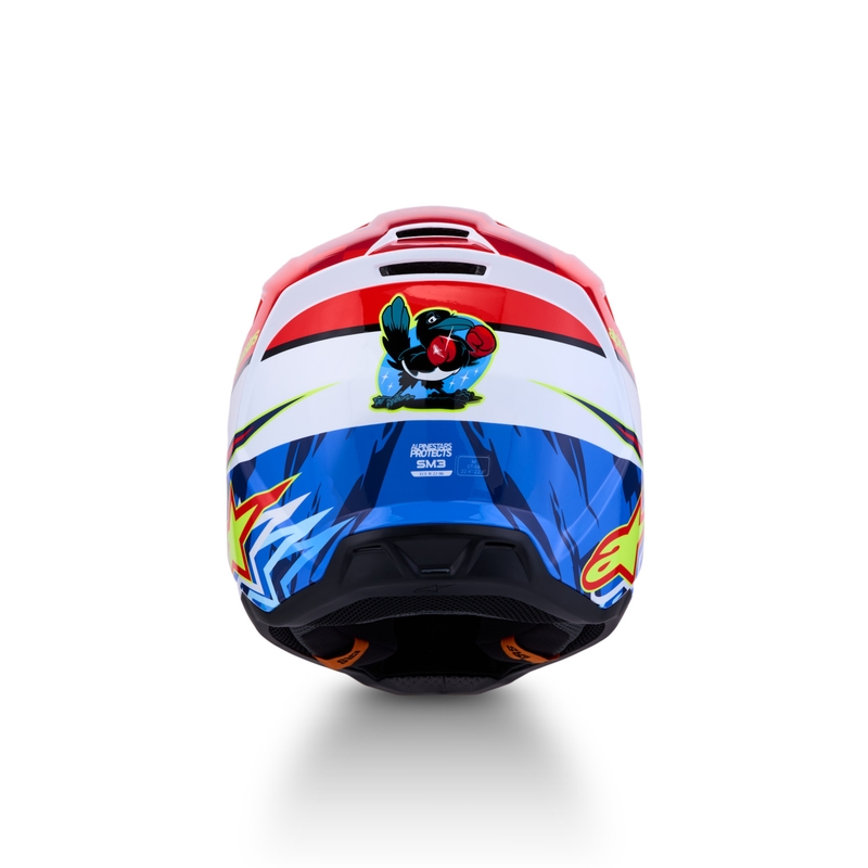 Alpinestars S-M3 Falcon moottoripyörän motocross-kypärä, fluo puna-valkoinen