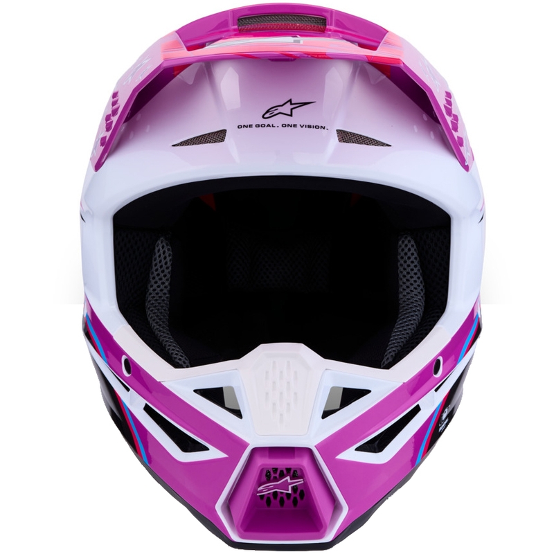 Alpinestars S-M3 Falcon moottoripyörä motocross kypärä violetti-valkoinen-fluo pinkki