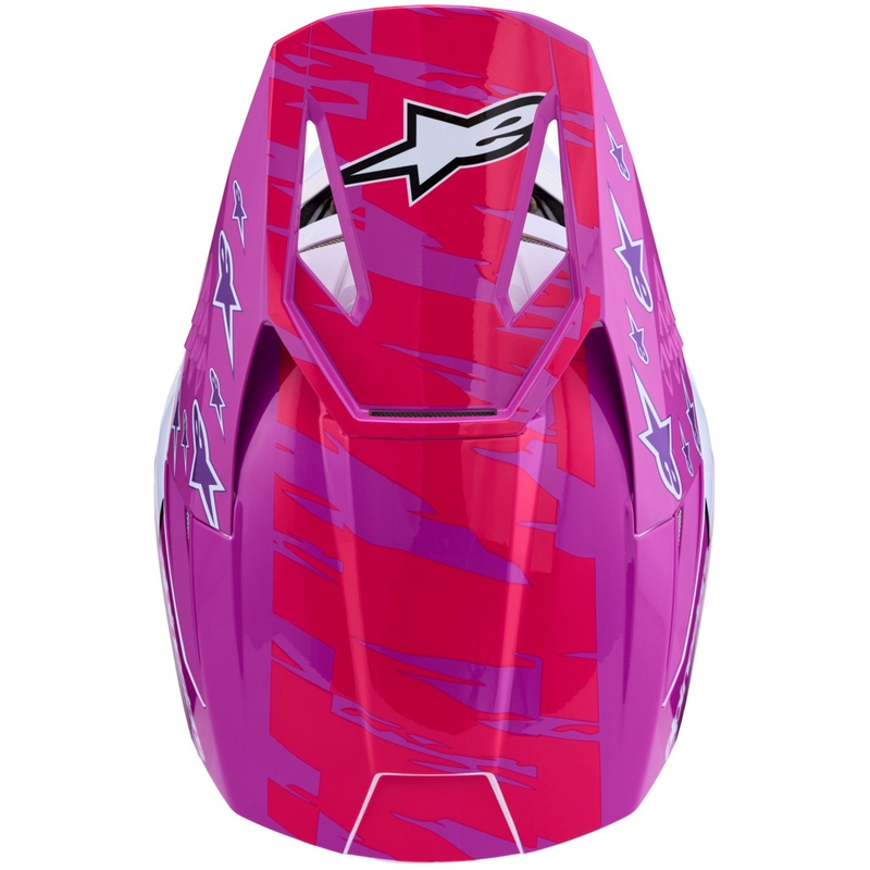 Alpinestars S-M3 Falcon moottoripyörä motocross kypärä violetti-valkoinen-fluo pinkki