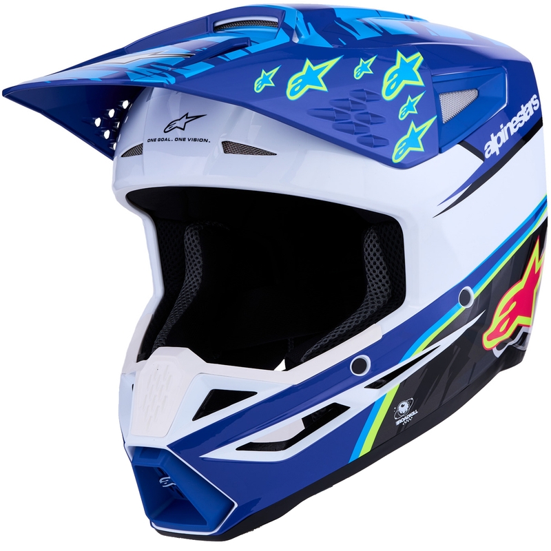 Alpinestars S-M3 Falcon moottoripyörän motocrosskypärä sini-valko-musta