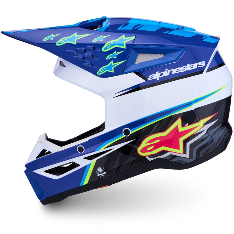 Alpinestars S-M3 Falcon moottoripyörän motocrosskypärä sini-valko-musta