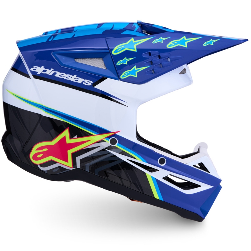 Alpinestars S-M3 Falcon moottoripyörän motocrosskypärä sini-valko-musta