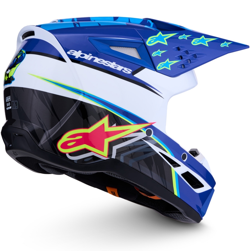 Alpinestars S-M3 Falcon moottoripyörän motocrosskypärä sini-valko-musta