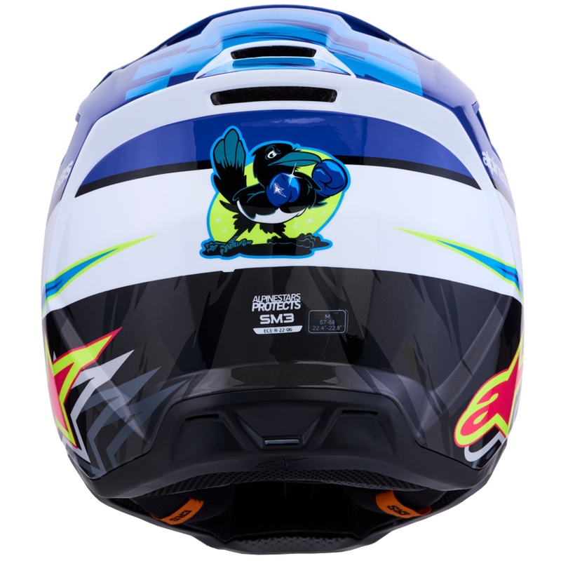 Alpinestars S-M3 Falcon moottoripyörän motocrosskypärä sini-valko-musta