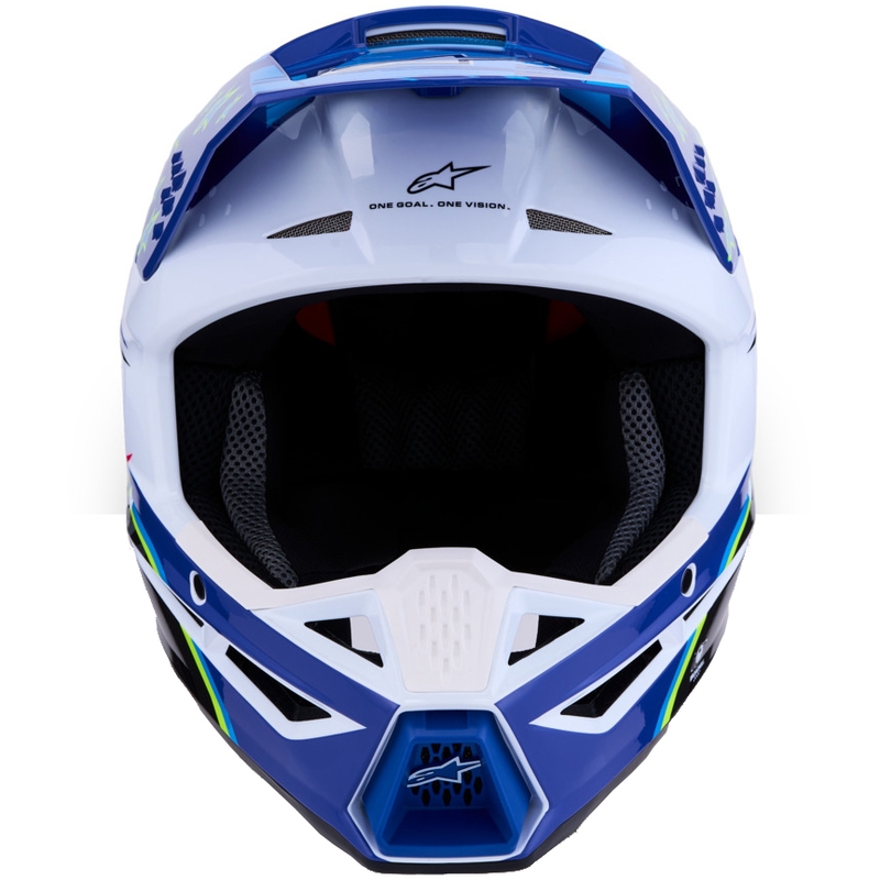 Alpinestars S-M3 Falcon moottoripyörän motocrosskypärä sini-valko-musta