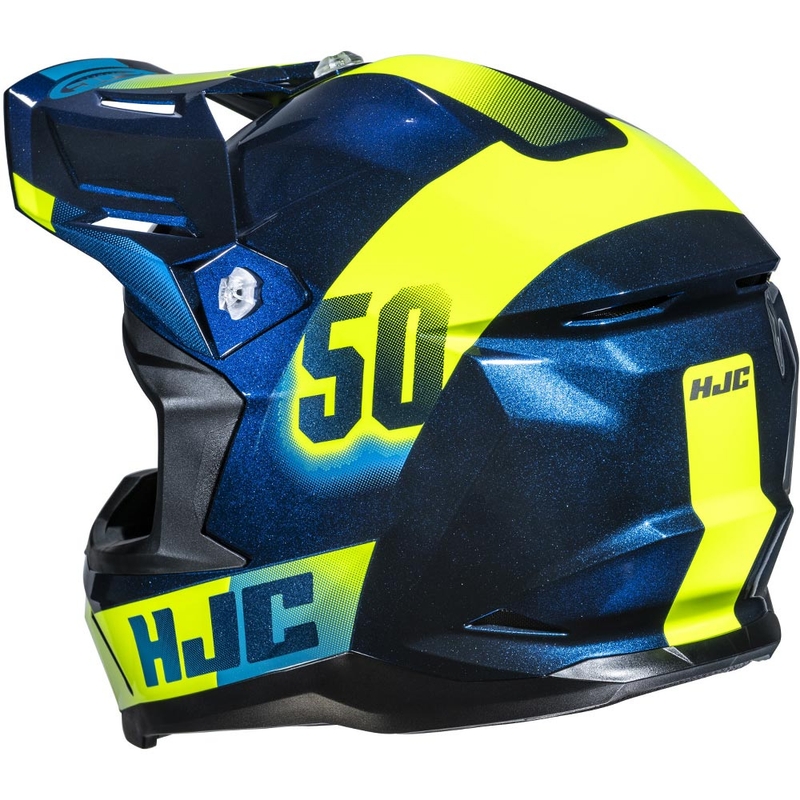 Motocross-kypärä HJC C50 Dash MC2 sini-fluo keltainen