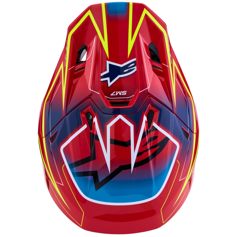 Motokrosová helma na motorku Alpinestars Supertech S-M7 Cast červeno-fluo žlutá