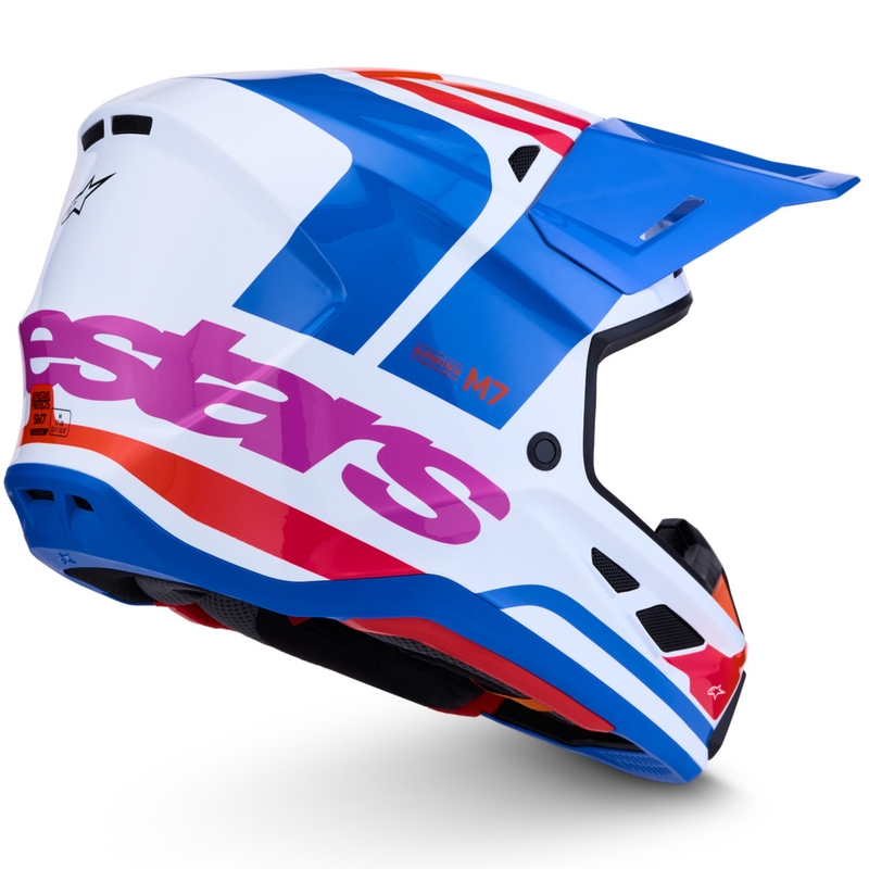 Alpinestars Supertech S-M7 Core motocrossikypärä valkoinen-sini-oranssi