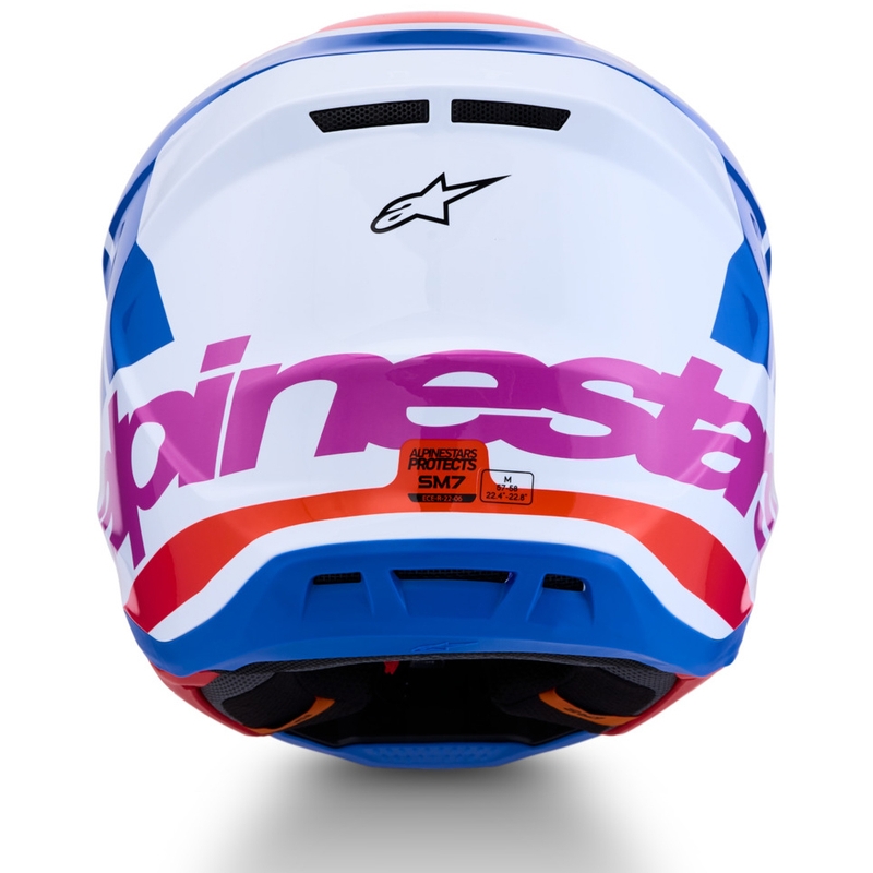 Alpinestars Supertech S-M7 Core motocrossikypärä valkoinen-sini-oranssi