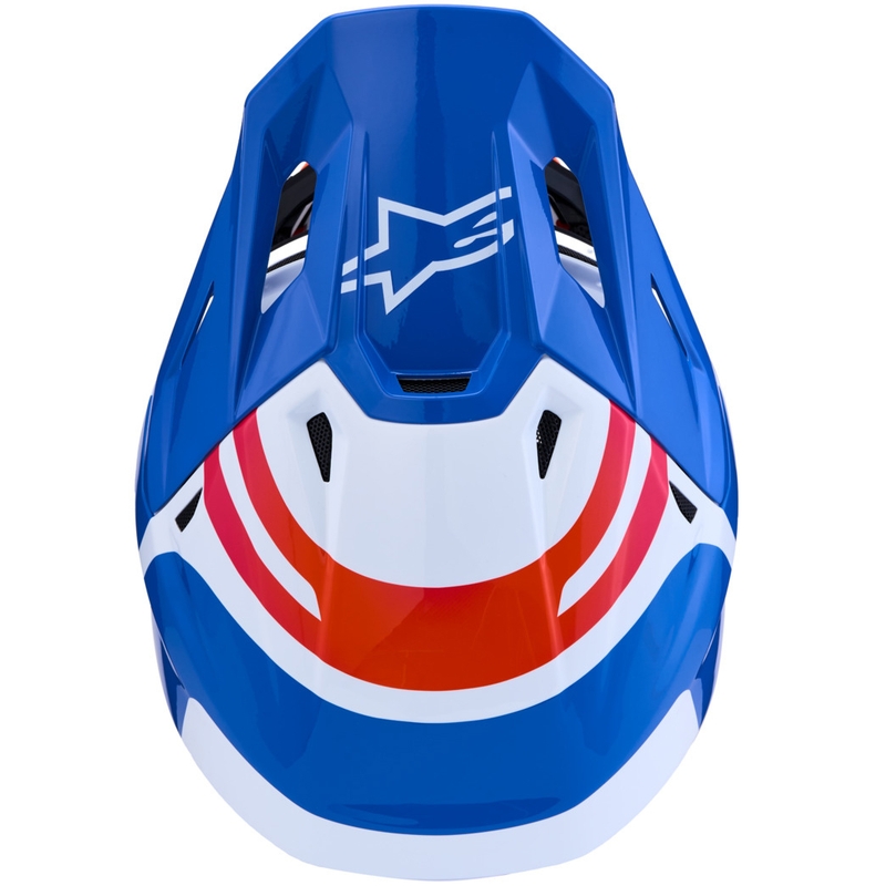 Alpinestars Supertech S-M7 Core motocrossikypärä valkoinen-sini-oranssi