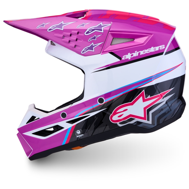 Alpinestars S-M3 Falcon Lasten Motocross Kypärä Violetti-Valkoinen-Musta