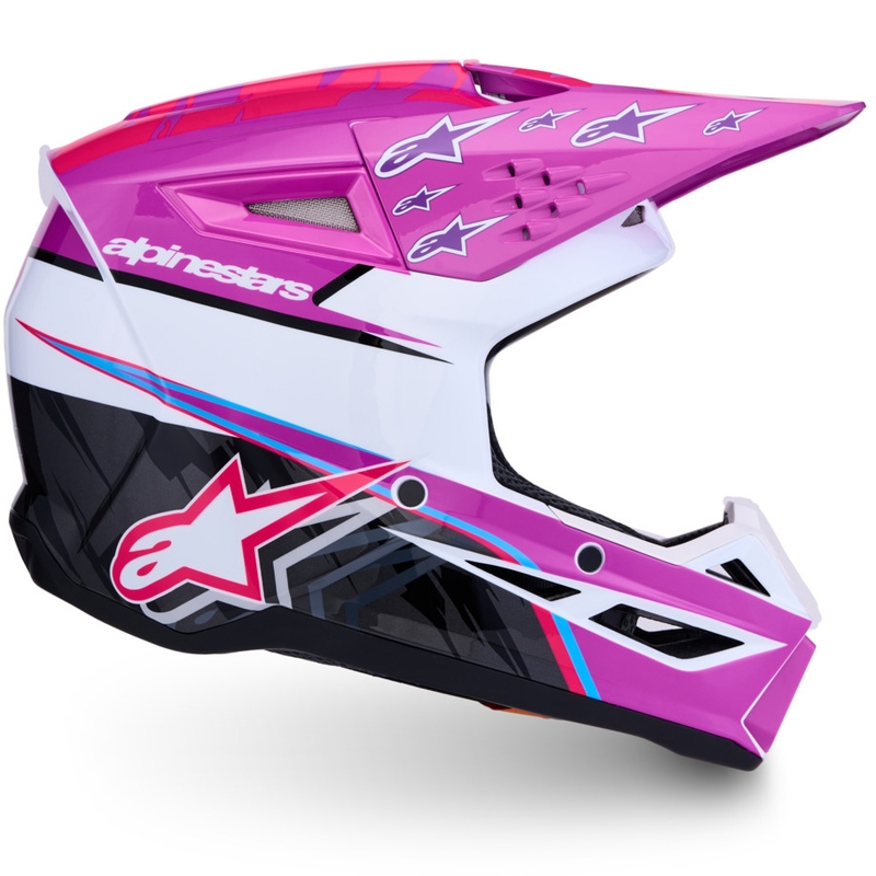 Alpinestars S-M3 Falcon Lasten Motocross Kypärä Violetti-Valkoinen-Musta