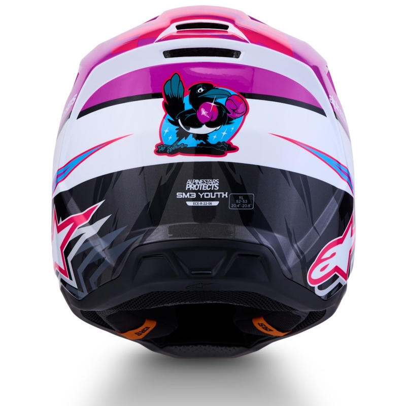 Alpinestars S-M3 Falcon Lasten Motocross Kypärä Violetti-Valkoinen-Musta