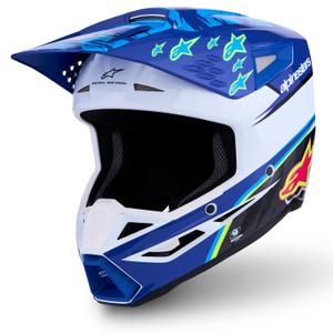 Alpinestars S-M3 Falcon lasten motocrossikypärä sini-valko-musta