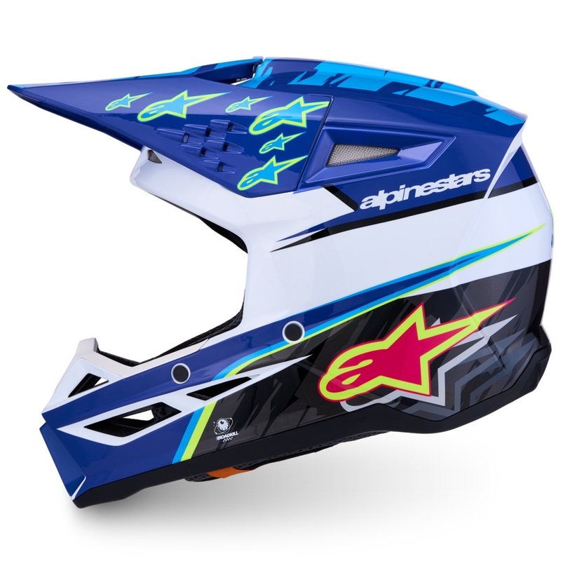 Alpinestars S-M3 Falcon lasten motocrossikypärä sini-valko-musta