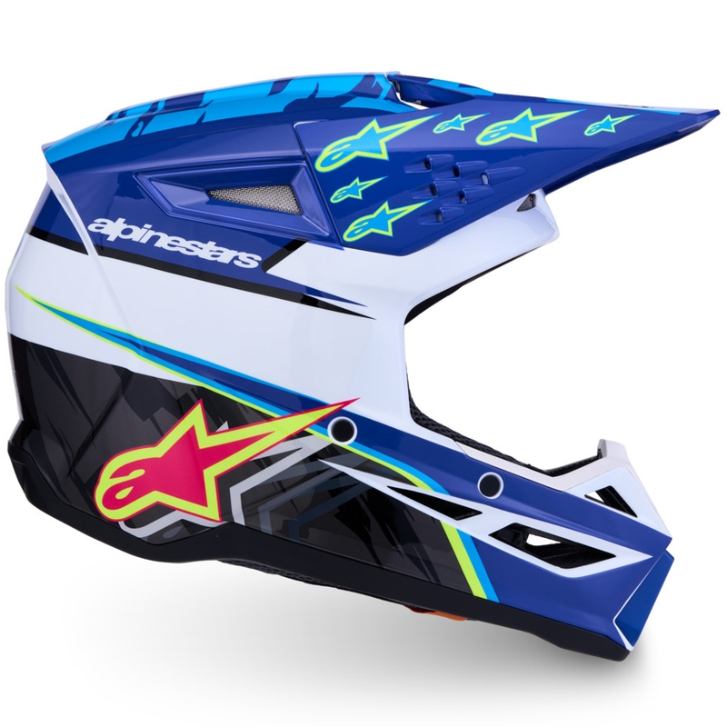 Alpinestars S-M3 Falcon lasten motocrossikypärä sini-valko-musta