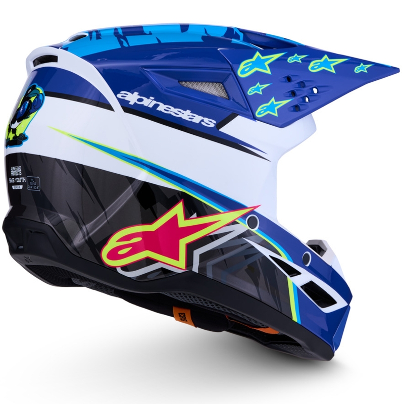 Alpinestars S-M3 Falcon lasten motocrossikypärä sini-valko-musta