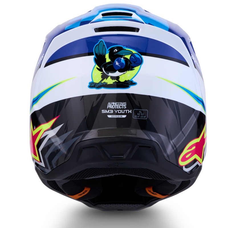 Alpinestars S-M3 Falcon lasten motocrossikypärä sini-valko-musta
