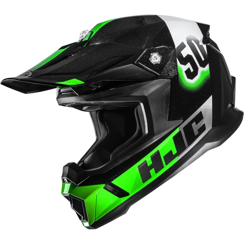 HJC C50 Dash MC4 motocrosskypärä musta-vihreä-valkoinen