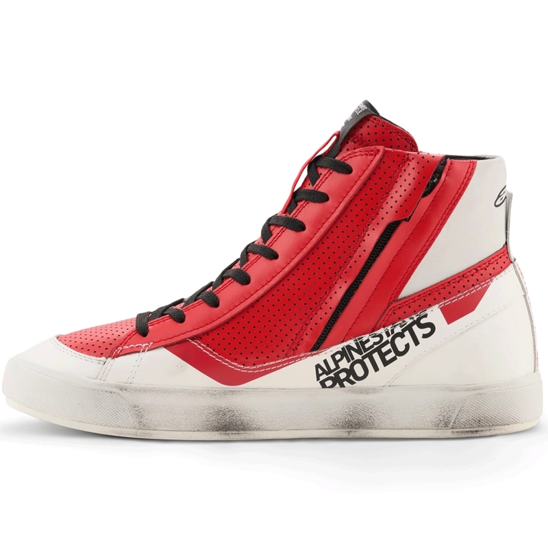 Alpinestars Stated Flair -moottoripyöräsaappaat valko-punaiset