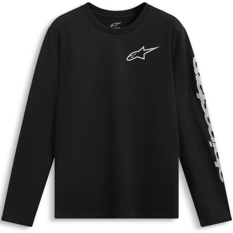 T-paita Alpinestars Trackside CSF Pitkähihainen Musta-Valkoinen